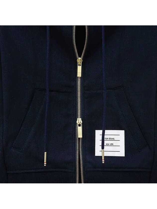 Engineered 4-Bar Stripe Loopback Jersey Knit Zip Up Hoodie Navy - THOM BROWNE - BALAAN 6