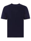 Double Layer Crew Neck Cotton Silk Short Sleeve T-Shirt Dark Blue - BRUNELLO CUCINELLI - BALAAN 3