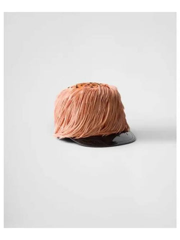 Patent leather feather safari hat apricot 285983 - PRADA - BALAAN 1