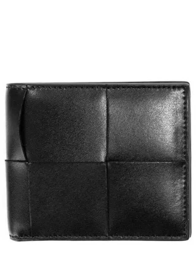 Men's Intrecciato Half Wallet Black - BOTTEGA VENETA - BALAAN 2