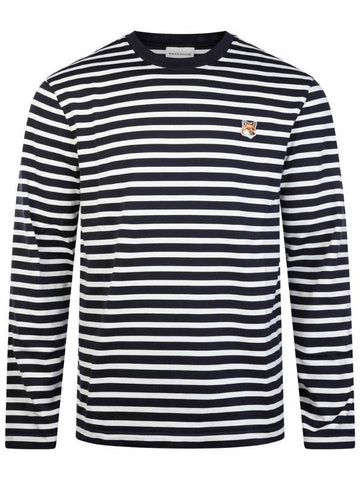 Fox Head Patch Regular Marin Long Sleeve T Shirt Navy Stripes - MAISON KITSUNE - BALAAN 1