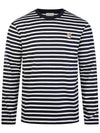 Fox Head Patch Regular Marin Long Sleeve T Shirt Navy Stripes - MAISON KITSUNE - BALAAN 1