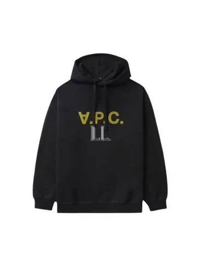 Logo Print Hoodie Black - A.P.C. - BALAAN 2