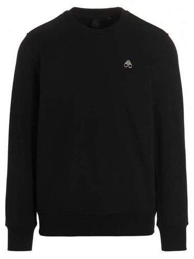 Men's Greyfield Crew Neck Cotton Sweatshirt Black - MOOSE KNUCKLES - BALAAN 1