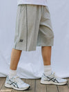 Stitched wide shorts melange gray - MACASITE - BALAAN 1