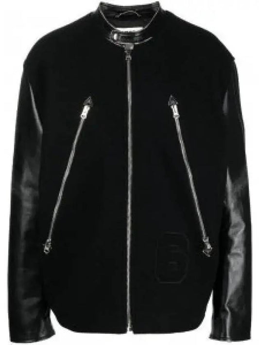 Oversized Wool Nylon Bomber Jacket Black - MAISON MARGIELA - BALAAN 2