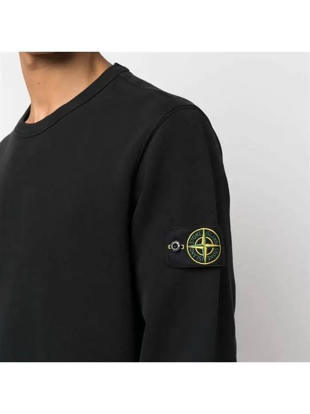 Wappen Patch Garment Dyed Sweatshirt Black - STONE ISLAND - BALAAN 8