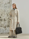 Minnie wearing ANC SINGLE TRENCH COAT BEIGE - ANOETIC - BALAAN 6