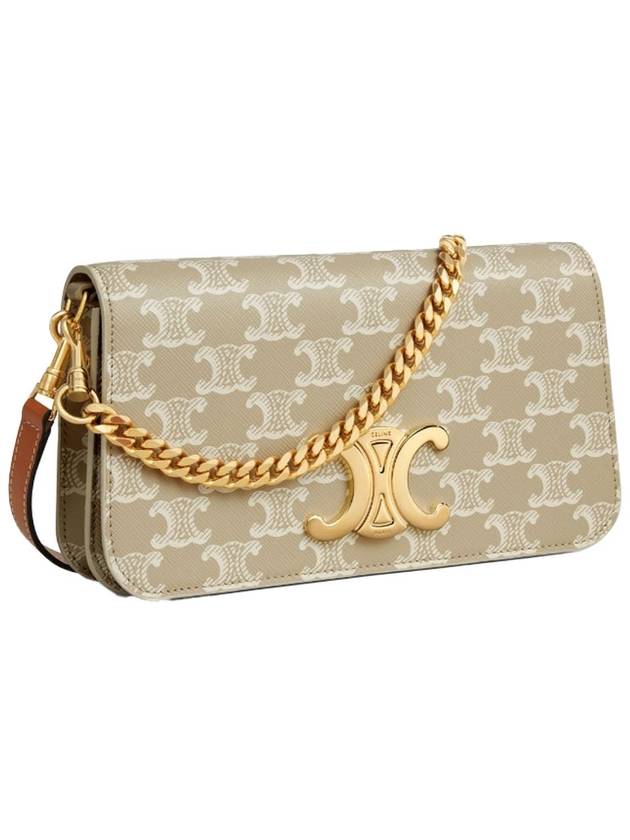 Women's Logo Chain Triope Cross Bag Beige - CELINE - BALAAN 3