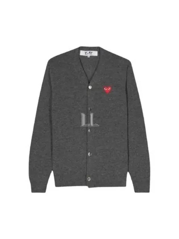 Heart Wappen Wool Cardigan Dark Grey - COMME DES GARCONS PLAY - BALAAN 2