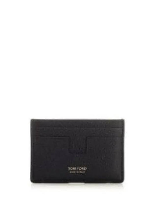 Bicolor Leather Logo Card Wallet Black - TOM FORD - BALAAN 2