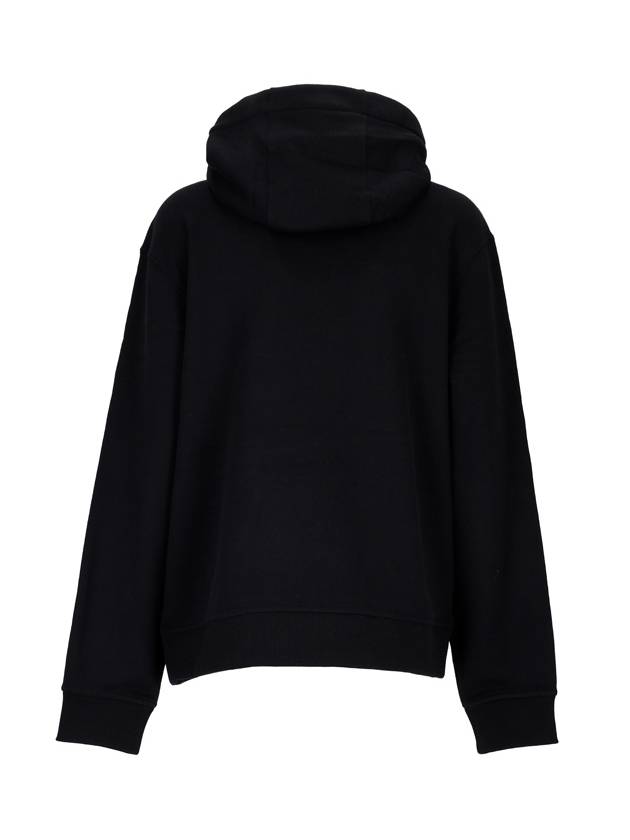 Logo Print Cotton Oversized Hoodie Black - BURBERRY - BALAAN 3