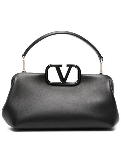 Women's V Logo Tote Bag Black - VALENTINO - BALAAN 2