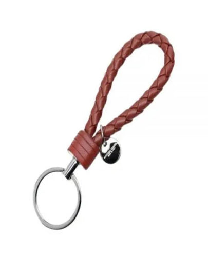 Intrecciato Leather Key Ring Brown - BOTTEGA VENETA - BALAAN 2