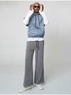 Wide Slit Track Pants Melange Grey - ATHPLATFORM - BALAAN 4