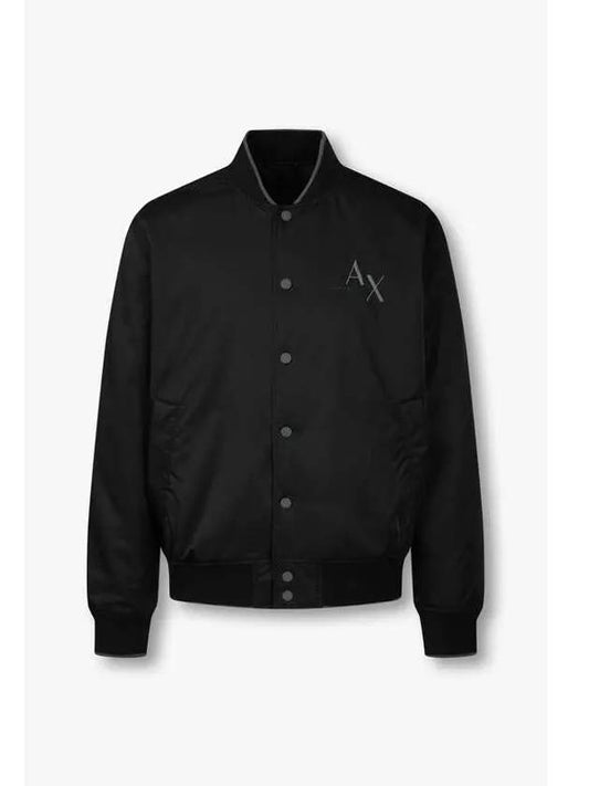 Men s Embroidered AX Logo Bomber Jacket Black - ARMANI EXCHANGE - BALAAN 1