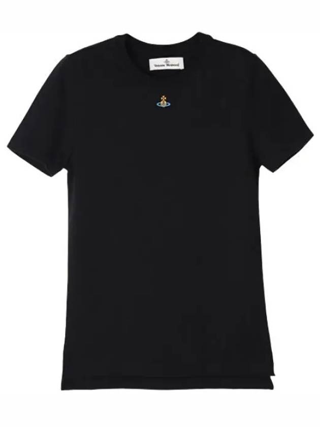 Embroided ORB Peru Short Sleeve T-Shirt Black - VIVIENNE WESTWOOD - BALAAN 2