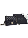 Mini Flap Lambskin Cross Bag Light Black - CHANEL - BALAAN 2