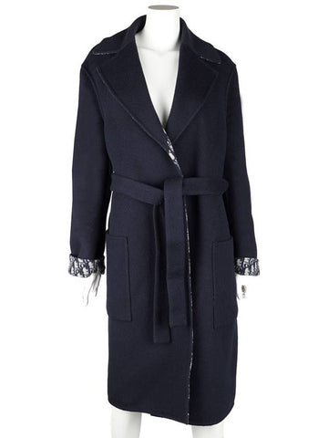 Oblique wool coat navy 1150hv - DIOR - BALAAN 1