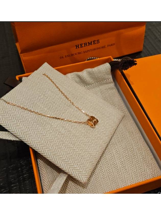 Mini PopAche Necklace New Gold Pendant Rose Gold Chain Necklace H147992F - HERMES - BALAAN 3