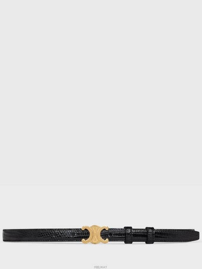 Small Lizard Triomphe Belt Black - CELINE - BALAAN 2