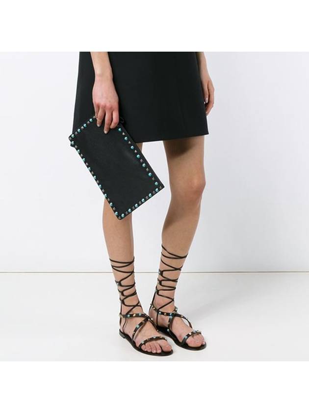 Rockstud Rolling ClutchLW2P0269VQ1 0NO Black - VALENTINO - BALAAN 8