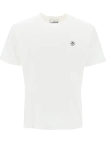 Organic Cotton Short Sleeve T-Shirt White - STONE ISLAND - BALAAN 2