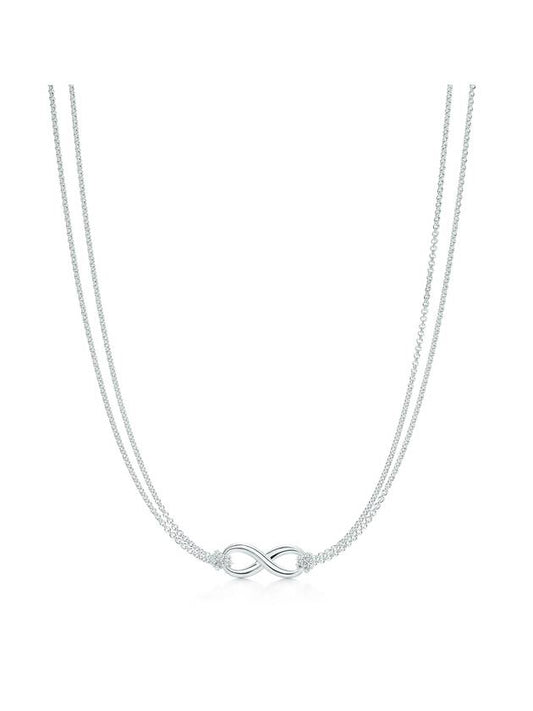 Infinity Double Chain Two-Row Pendant Necklace Silver - TIFFANY & CO. - BALAAN 1