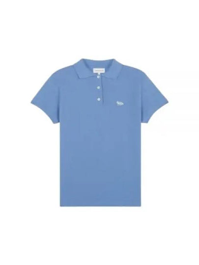 Baby Fox Patch Regular Polo Shirt Blue - MAISON KITSUNE - BALAAN 2