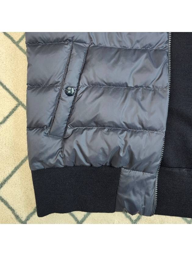 Quilted Wool Cardigan Navy - MONCLER - BALAAN 5