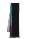 Striped Edge Merino Wool Muffler Black - PAUL SMITH - BALAAN 1