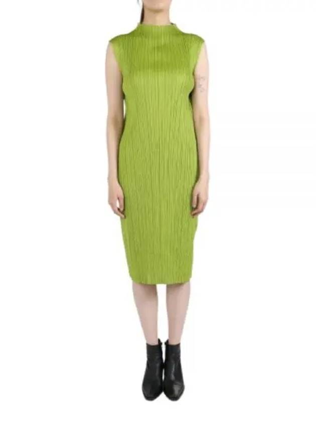 Monthly Color August Sleeveless Short Dress Glass Green - ISSEY MIYAKE - BALAAN 2