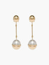 Metal Pearl Earrings Gold - MIU MIU - BALAAN 6