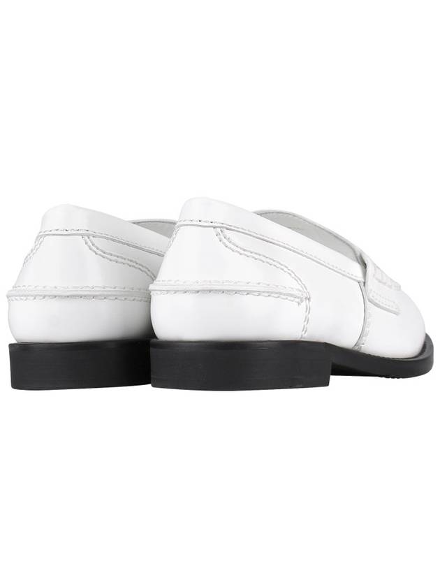 Brushed Leather Penny Loafers White - MIU MIU - BALAAN 6