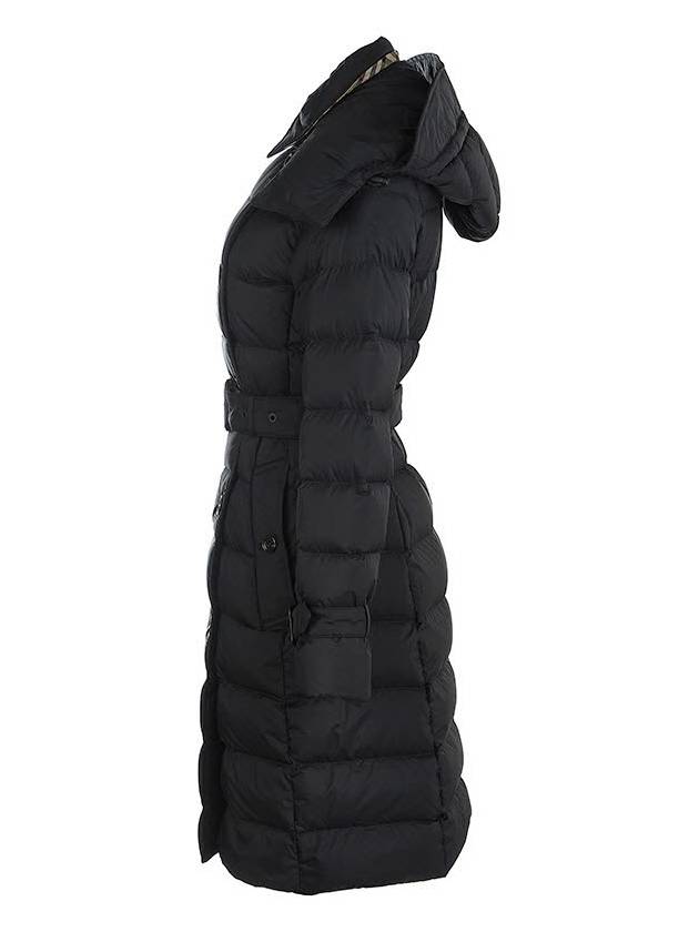 Women's Double Breasted Hooded Padded Black - BURBERRY - BALAAN 4