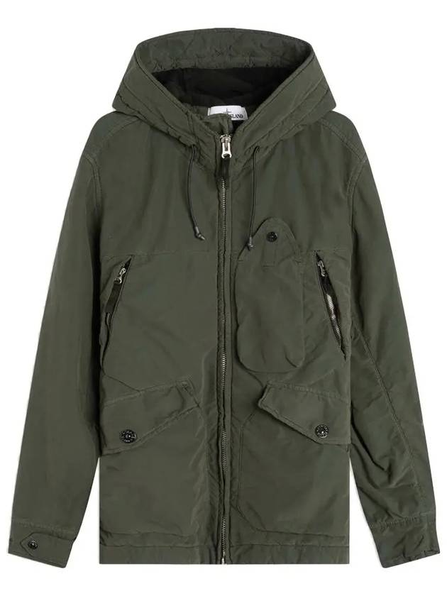 David Light TC Mircropile Hooded Jacket Dark Green - STONE ISLAND - BALAAN 2