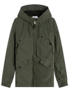 David Light TC Mircropile Hooded Jacket Dark Green - STONE ISLAND - BALAAN 3