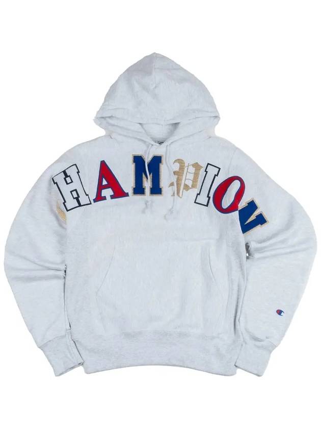 Reverse Weave PO Old English Lettering Men s Hoodie Silver GF68 Y07986 2UC - CHAMPION - BALAAN 2