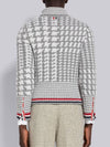 Prine Of Wales Jacquard Detail Cashmere Turtleneck Grey - THOM BROWNE - BALAAN 4