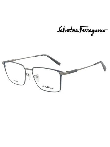 Eyewear Logo Square Titanium Eyeglasses Dark Navy - SALVATORE FERRAGAMO - BALAAN 1