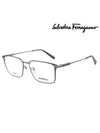 Eyewear Logo Square Titanium Eyeglasses Dark Navy - SALVATORE FERRAGAMO - BALAAN 2