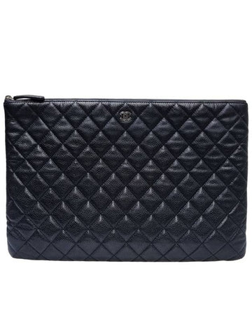 Women s A69251 Black Caviar Beauty CC Silver Logo Large Clutch - CHANEL - BALAAN 1