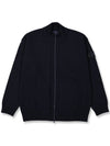 Ghost Logo Patch Knit Zip-Up Cardigan Navy - STONE ISLAND - BALAAN 2