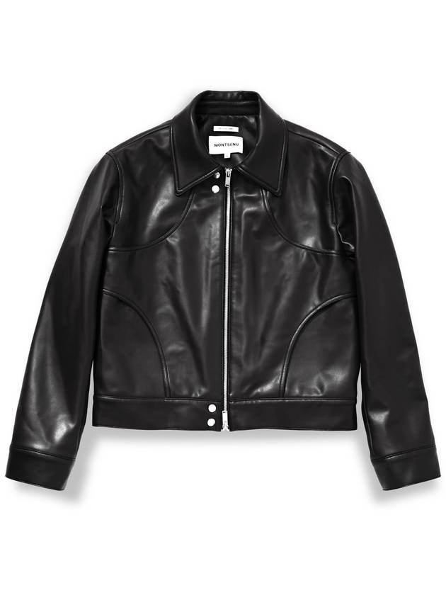 Round Line Leather Jacket Black MM213JK002BLK - MONTSENU - BALAAN 7