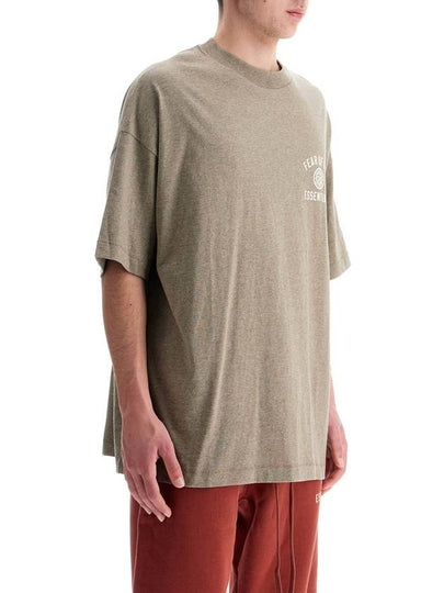 heather grey minimalist crew neck t-shirt - FEAR OF GOD ESSENTIALS - BALAAN 2