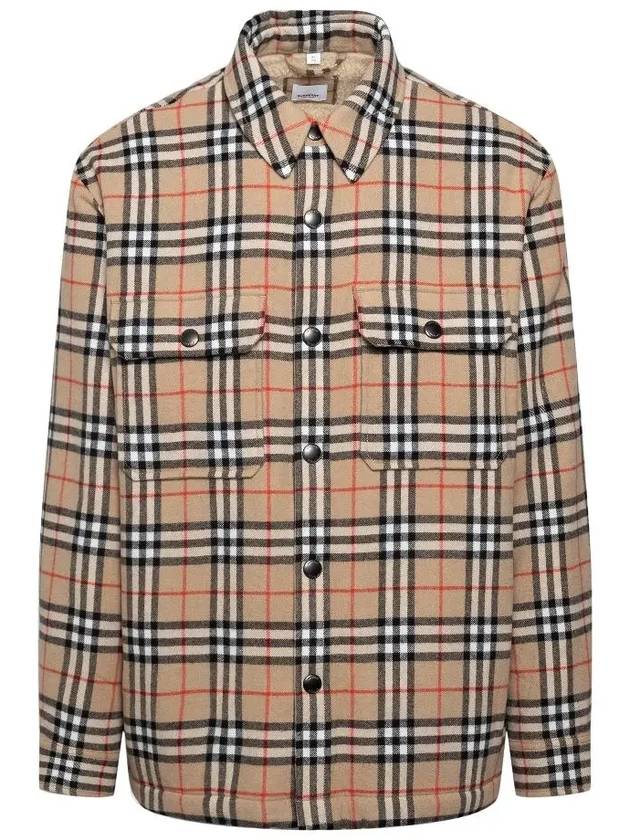 Vintage Check Wool Cotton Over Long Sleeve Shirt Archive Beige - BURBERRY - BALAAN 2