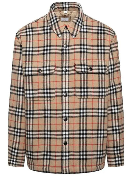 Vintage Check Wool Cotton Over Long Sleeve Shirt Archive Beige - BURBERRY - BALAAN 2