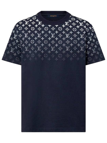 Gradient cotton short sleeve t shirt navy blue 1AFQB4 - LOUIS VUITTON - BALAAN 1