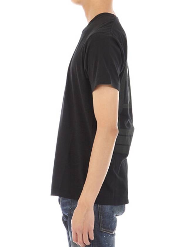 Small Logo Print Short Sleeve T-Shirt Black - STONE ISLAND - BALAAN 4