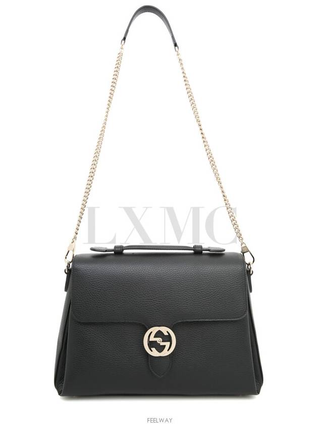 Interlocking GG black gold chain cross bag 510306 - GUCCI - BALAAN 5